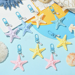 8 colgante de estrella de mar de resina opaca.&nbsp;HJEW-YW00267