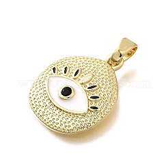 Pendentifs avec zircon cubiques à micro-pavés en laiton&nbsp;KK-P336-10G