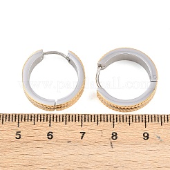Pendientes de aro de dos tonos de acero inoxidable 304&nbsp;EJEW-L307-02GP