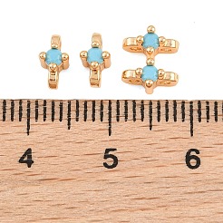 Breloques connecteurs en laiton Shegrace avec micro-pavé de zircone cubique&nbsp;XGRQ5K404-833G-B