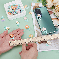 50 Stück Kostümzubehör mit Blumenstickerei aus Polyester in 5 Farben&nbsp;DIY-FG0006-92
