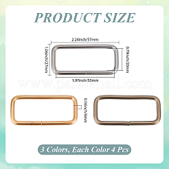 12 stücke 3 farben eisen tasche zubehör&nbsp;FIND-CY0001-50