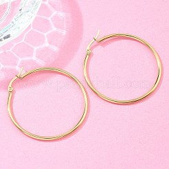 Creolen aus 304 Edelstahl mit Ionenbeschichtung (IP)&nbsp;X-EJEW-N0016-11G-G