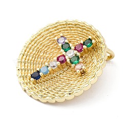 Colgante micropavé cubic zirconia de latón&nbsp;KK-S510-34G-02