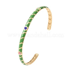 Bracelets manchettes en acier inoxydable 304 émaillé pour femmes&nbsp;BJEW-H637-02A-G