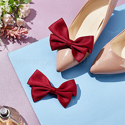 Décorations de chaussures en polyester avec nœud papillon&nbsp;FIND-WH0423-93C