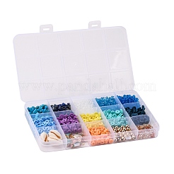 Kits de fabrication de bracelets de collier de pierres précieuses de thème marin bricolage&nbsp;DIY-FS0002-73