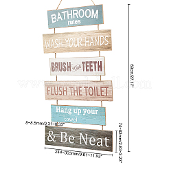Signes de décorations murales suspendues en bois naturel&nbsp;HJEW-WH0012-01