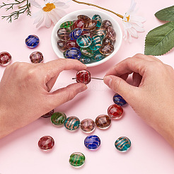 60pcs 6 Farben handgemachte Goldsand-Bunte Malereiperlen&nbsp;LAMP-BT0001-01