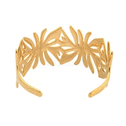 Offene Manschettenarmbänder aus 304 Edelstahl mit Ionenbeschichtung (IP)&nbsp;BJEW-S151-02G