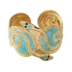 Brazaletes de acero inoxidable 304 con esmalte para mujer&nbsp;BJEW-E112-02G