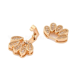 Messing Micro Pave klare Zirkonia Falte über Verschlüsse&nbsp;KK-C076-09G