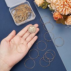 80 pieza de accesorios para pendientes de aro de latón chapado de larga duración&nbsp;KK-CN0003-13