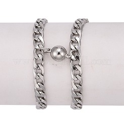 Bracciali con catene a maglie in acciaio inossidabile 304 anti-ossidazione&nbsp;BJEW-JB06277