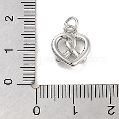 Gestellplattierung Herz Messing Anhänger&nbsp;KK-M293-01P