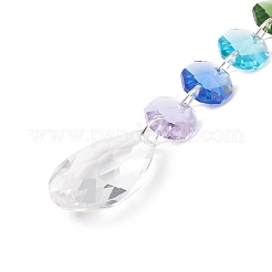 Decorazioni pendenti con perline di vetro ottagonale placcato&nbsp;HJEW-JM00737-03