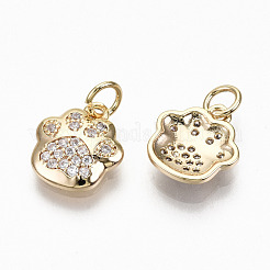 Breloques en laiton zircon cubique transparent&nbsp;RJEW-T063-38G-NF