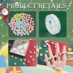 Kit di perline natalizie in argilla polimerica fatte a mano per la creazione di gioielli fai da te&nbsp;DIY-PH0004-04