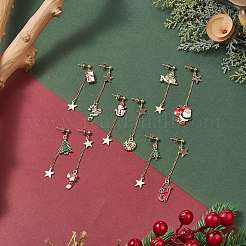 Asymmetrische Ohrringe mit weihnachtlichem Emaille-Legierungsmotiv&nbsp;EJEW-JE05231