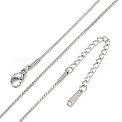 10 pz 0.9mm 304 acciaio inossidabile collana a catena a serpente rotonda&nbsp;NJEW-G203-03P