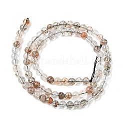 Natürliche Stränge aus Rutilquarzperlen in Schwarzgold&nbsp;G-G344-A01-4mm