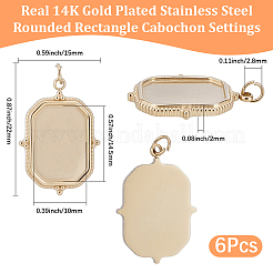6 pz 304 ciondolo cabochon in acciaio inox&nbsp;STAS-BBC0011-07