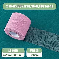 50 Yard elastische Polyester-Deko-Mesh-Bänder&nbsp;SRIB-WH0011-129B