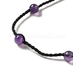 Collane di perle intrecciate di ametista naturale&nbsp;NJEW-K258-06B