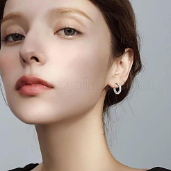 16 pieza de pendientes de aro huggie de acero inoxidable 304 de 8 colores para mujeres y hombres&nbsp;EJEW-SC0010-94