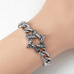 Bracelets à maillons en acier inoxydable 304 style punk et viking&nbsp;FS-WG44D5C-02