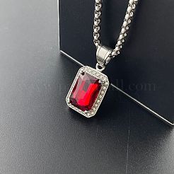 Collares colgantes de rhinestone de acero inoxidable 304 estilo punk hip hop&nbsp;FP6079