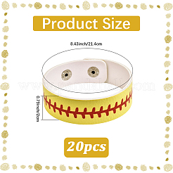 Cuthollow 20 Stück breites Lederarmband mit Druckknopf für Männer und Frauen&nbsp;GUQI-CL0001-01A