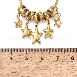 Collares con colgante de estrella de acero inoxidable 304&nbsp;SA-CBAFEB5-01G