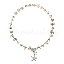 Collier avec pendentif étoile de mer en acier inoxydable 304&nbsp;NJEW-JN06567-02