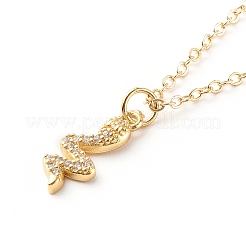 Colliers à pendentif en zircone cubique transparent micro pavé en laiton&nbsp;NJEW-JN03490