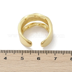 Verstellbare offene Manschettenringe aus Messing für Damen&nbsp;RJEW-C129-02G