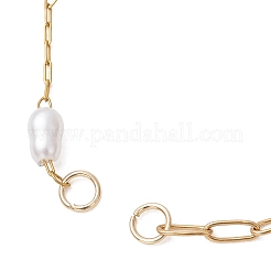 Armbandherstellung aus handgefertigten Gliederketten aus chirurgischem Edelstahl 316 mit Büroklammerkette und Imitationsperlen aus Kunststoff&nbsp;AJEW-JB01588