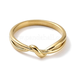 Ionenplattierung (IP) 304 Edelstahl Hohlfingerringe&nbsp;RJEW-G298-10G