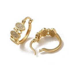 Créole en laiton avec micro pavé de zircons cubiques&nbsp;EJEW-L271-08KCG-03