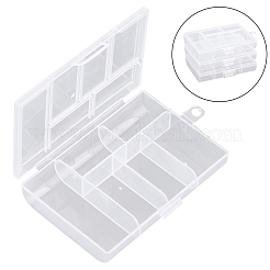 4 Stück transparenter Aufbewahrungsbox-Organizer aus Polypropylen (PP) mit 6 Fächern&nbsp;CON-PA0001-11
