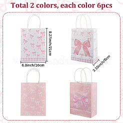 12 Stück 2 Farben Kraftpapiertüten mit Schleife und Griffen&nbsp;ABAG-WH20015-15