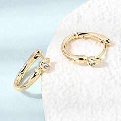 Orecchini a cerchio in ottone con pavé di zirconi chiari&nbsp;KK-CBACA55-02G