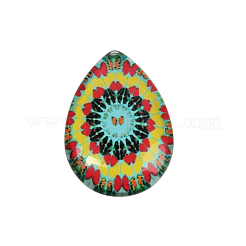 Mosaik gedruckt Glas Cabochons&nbsp;X-GGLA-N002-18x25-G
