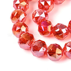 Brins de perles rondes en verre transparent plaqué couleur AB&nbsp;EGLA-T029-8mm-12T-11