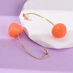 Boucles d'oreilles à tige en résine et laiton fruit&nbsp;EJEW-A140-03A-G