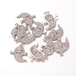 Colgantes de circonita cúbica de latón de halloween&nbsp;ZIRC-K026-02-M-NR