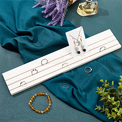 Espositori per carte per orecchini in legno rettangolari a 3 slot&nbsp;RDIS-WH0006-28A