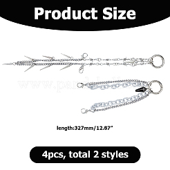 4 chaîne de sangle de botte en alliage et aluminium de 2 styles&nbsp;HJEW-HS00091