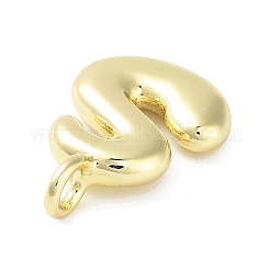 Pendenti con lettere a palloncino in ottone placcato a cremagliera&nbsp;KK-C050-01G-S