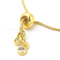 Emaille-Perlen-Schieber-Armband mit bösen Augen und winzigen Anhängern aus klaren Zirkonia&nbsp;BJEW-G663-05G